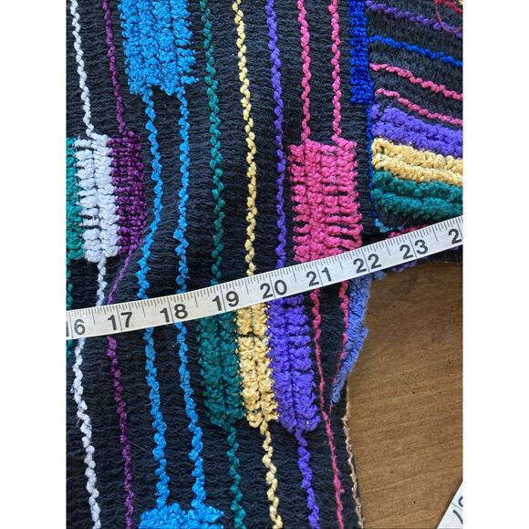 Allen Wah 3D Sweater Vtg Women’s Sz M Colorful Woven Cotton Blend Textured 80s - Picture 7 of 10